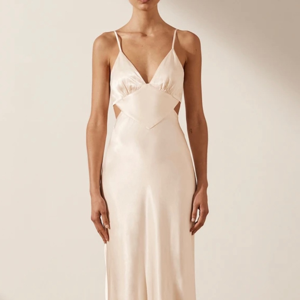 Sonya Joy La Lune Backless Midi Dress Cream S